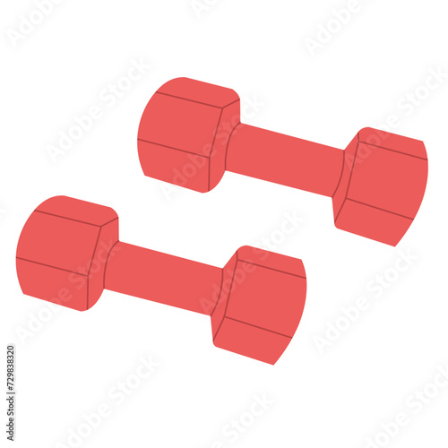 red dumbbells, in flat style vector