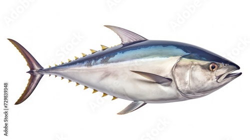 Tuna fish on a white background.