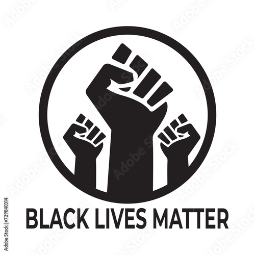 Symbol of the black freedom movement. Black lives matter. Movement for freedom and equality.  Black Lives Matter. America.