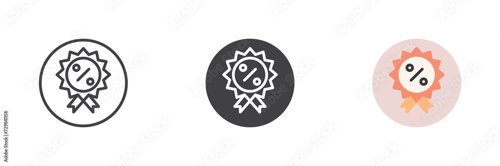 Discount sticker different style icon set Discount sticker different style icon set