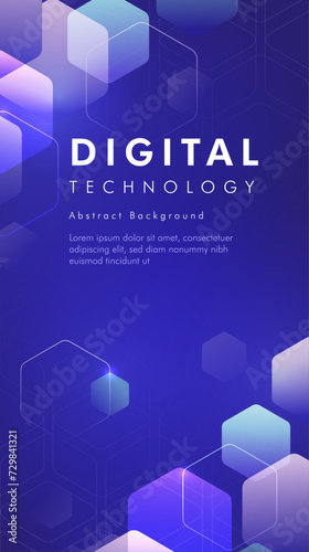 Digital technology abstract vertical banner background