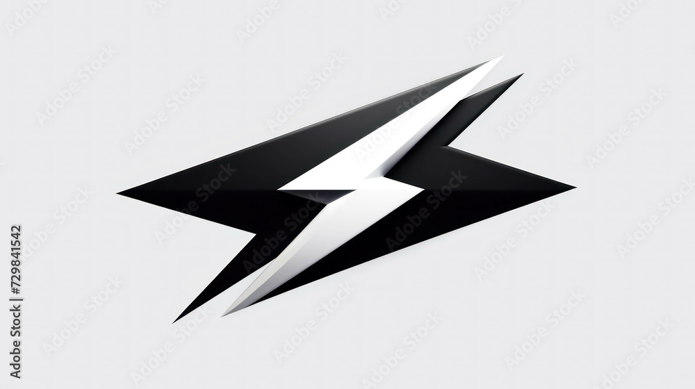 A black lightning bolt logo illustration.A lightning flash icon on a white background. A black lightning bolt logo illustration.A lightning flash icon on a white background.