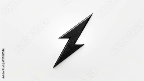 A black lightning bolt logo illustration.A lightning flash icon on a white background.