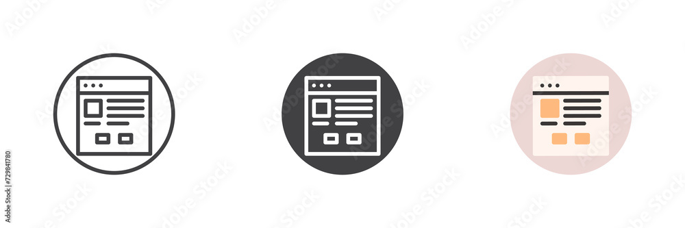 Web browser button different style icon set Web browser button different style icon set