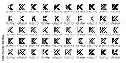 K logo design collection. Modern K letter logo vector template set. photo