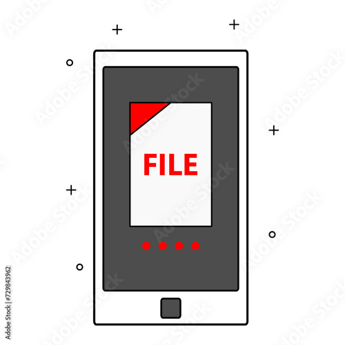 vector design of a cellphone opening a received document