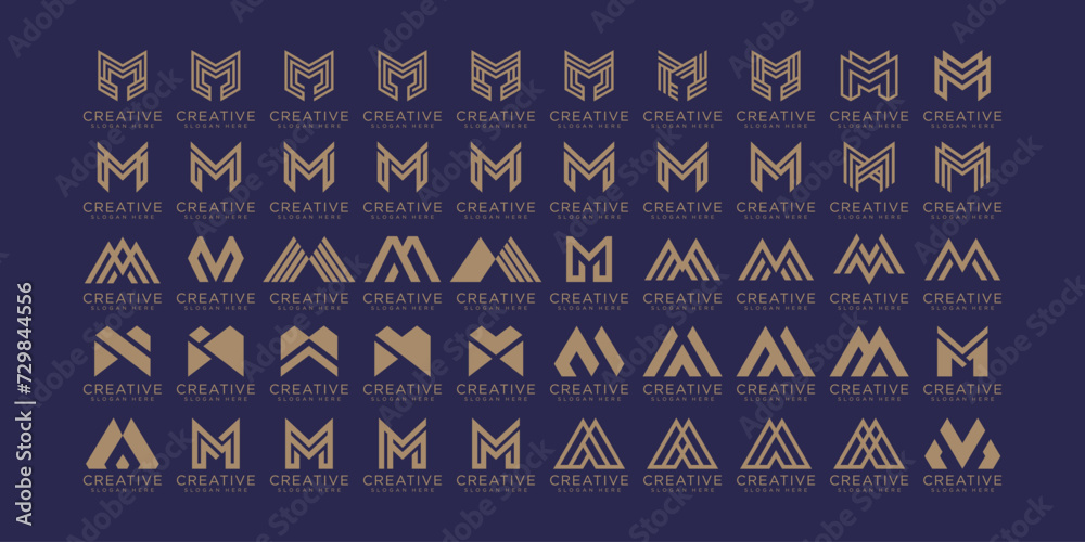 Set of letter m logo, logo m, initial m symbol - obrazy, fototapety, plakaty 