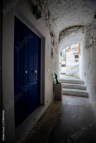 Amalfi, Amalfi coast, Salerno, Italy. typical narrow street, alley with white walls and steps