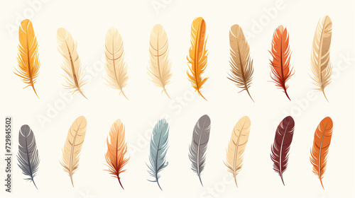 Set collection of feathers © Jafger