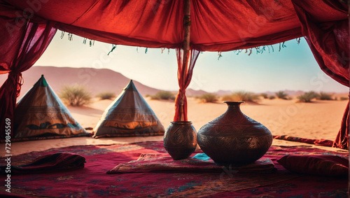 inside bedouin tent background