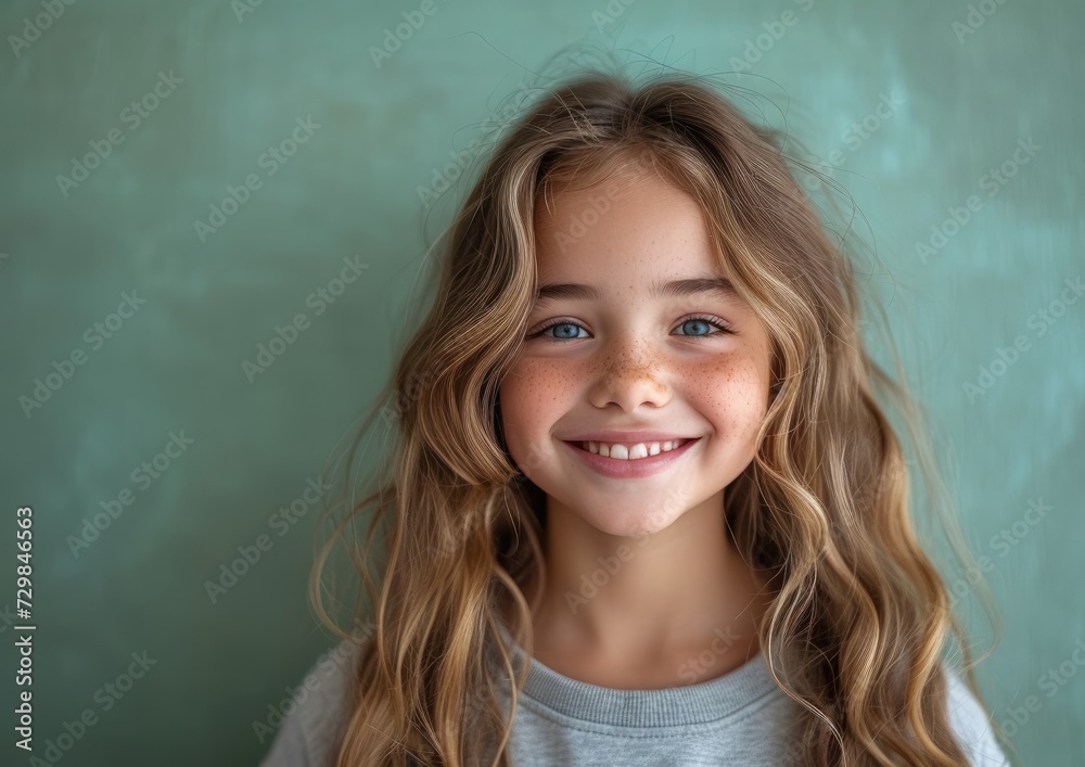 little caucasian girl with colorful sweatshirt in professional colorful photo studio background little caucasian girl with colorful sweatshirt in professional colorful photo studio background