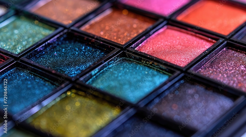 Lots of colorful make-up palettes to give you a really beautiful female face Generative AI Lots of colorful make-up palettes to give you a really beautiful female face Generative AI