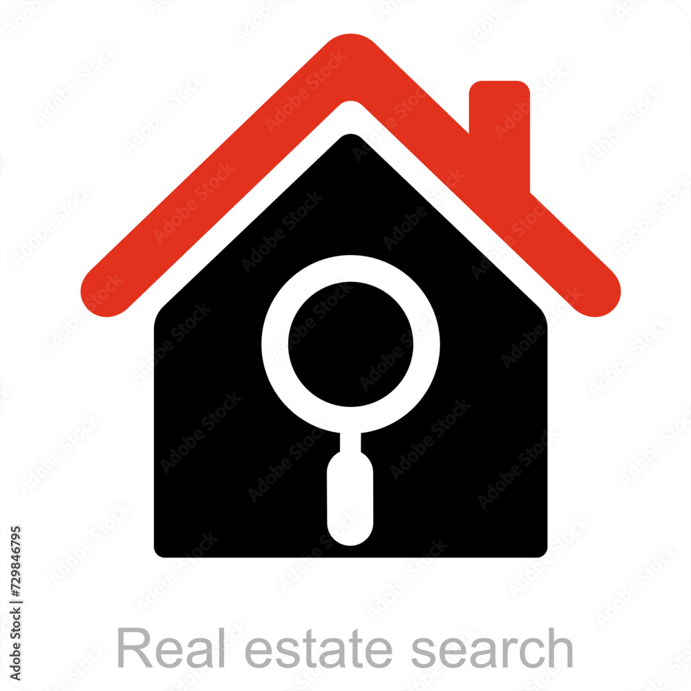 Real estate search icon concept Real estate search icon concept