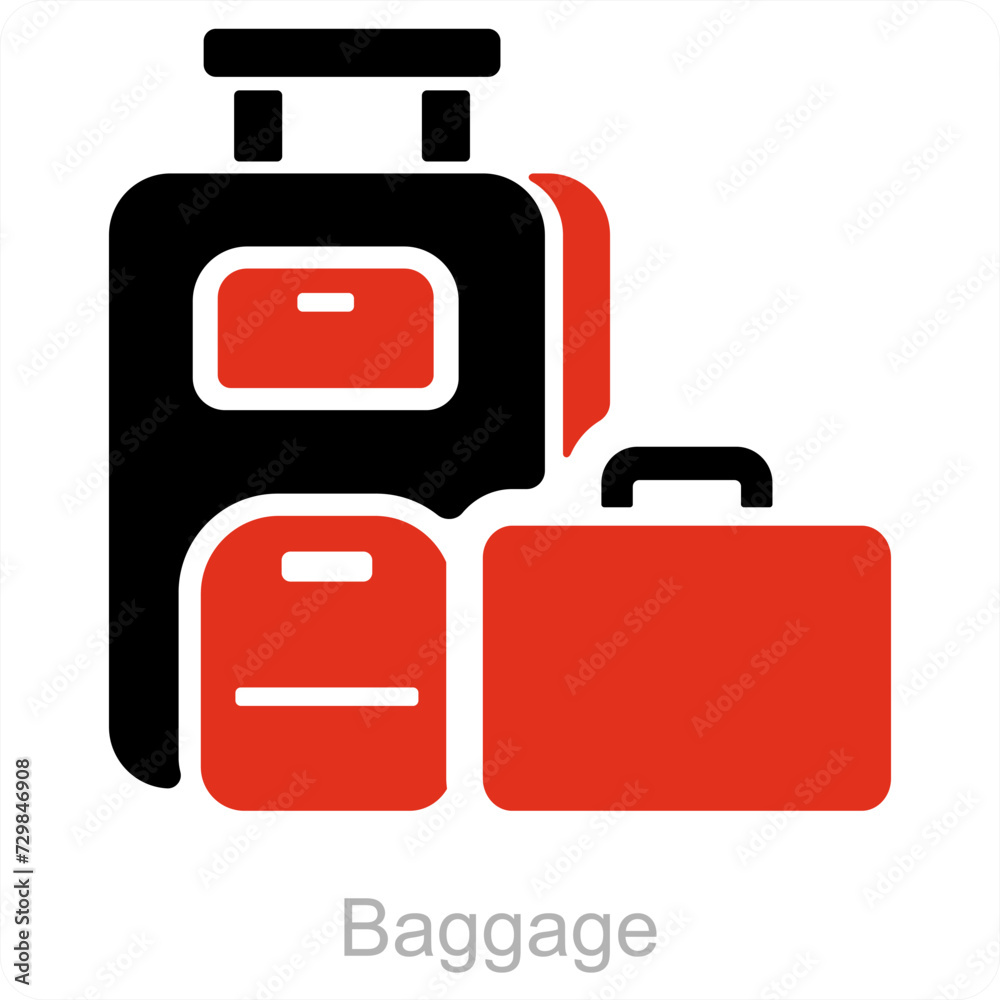 Baggage and luggage icon concept Baggage and luggage icon concept