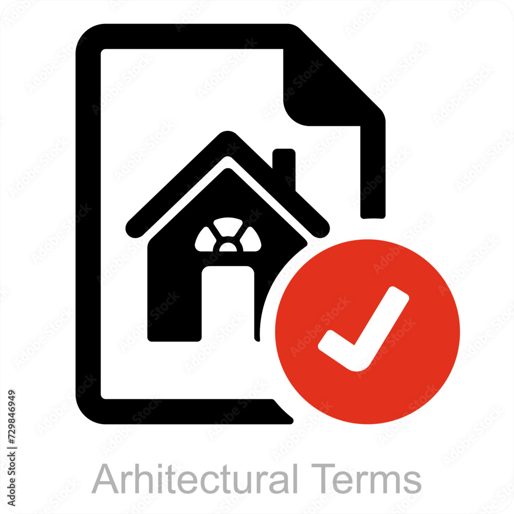 Architectural Terms and dimensions icon concept Architectural Terms and dimensions icon concept
