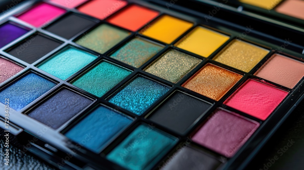 Lots of colorful make-up palettes to give you a really beautiful female face Generative AI Lots of colorful make-up palettes to give you a really beautiful female face Generative AI