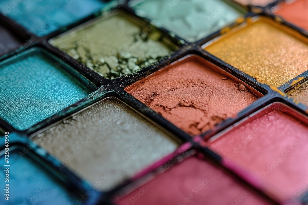 Lots of colorful make-up palettes to give you a really beautiful female face Generative AI Lots of colorful make-up palettes to give you a really beautiful female face Generative AI