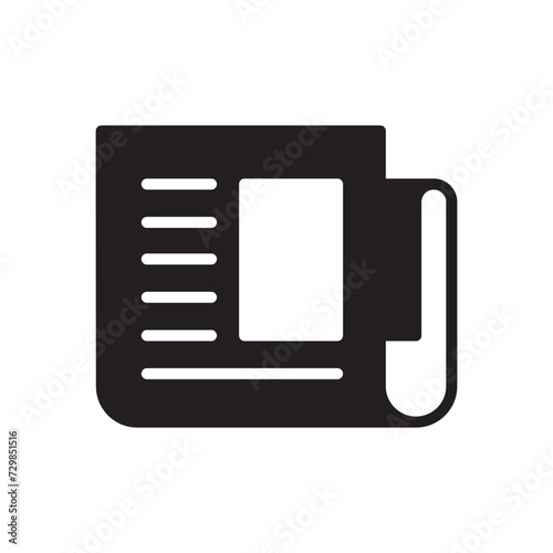 Newspaper icon outline style. Vector illustration