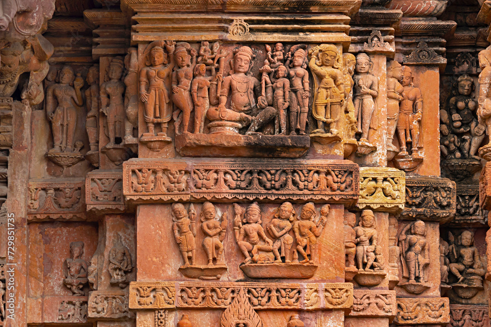 Carving of Balarama and other Around on the Sun Temple of Jhalarapatan, Rajasthan, India.