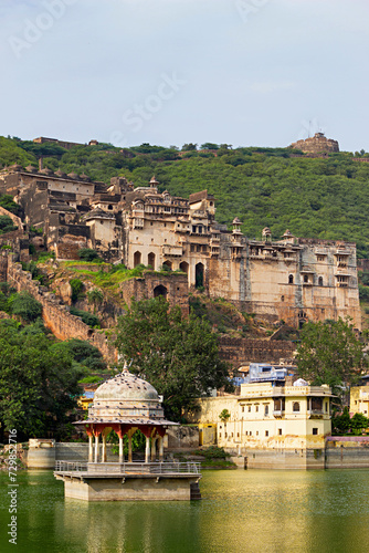 View of Nawal Sagar and Taragarh Fort Bundi, Rajasthan, India. photo