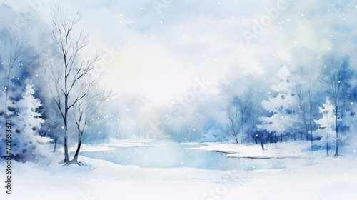 Watercolor landscape winter © Jafger