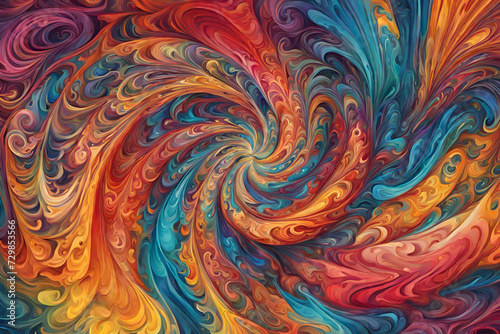 A swirling vortex of vibrant colors and intricate patterns