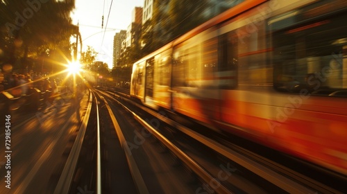 CC camera captures the scene of the moving metro Train