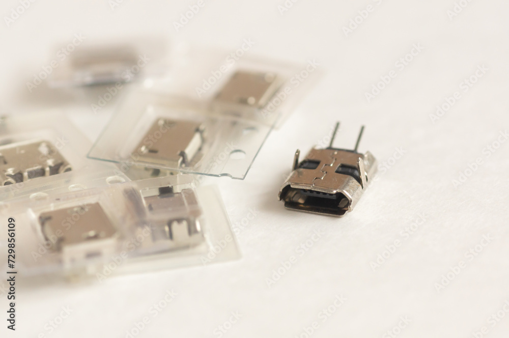 Fototapeta premium Electronic socket IC Solid DIP wide WI rewrap IC socket micro USB