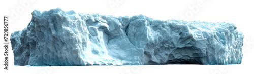 Realistic illustration of a large, textured blue iceberg, isolated on a white background