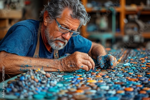 Glass Beading Artist at Work A Glimpse into the World of Beaded Art Generative AI