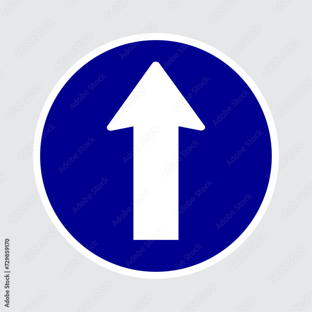 vector go straight sign vector go straight sign