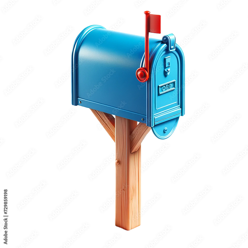 3D mailbox. Isolated model of a home mailbox 3D mailbox. Isolated model of a home mailbox