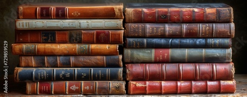 Stack of Vintage Books A Timeless Treasure Generative AI