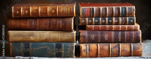 Stack of Vintage Books A Timeless Treasure Generative AI