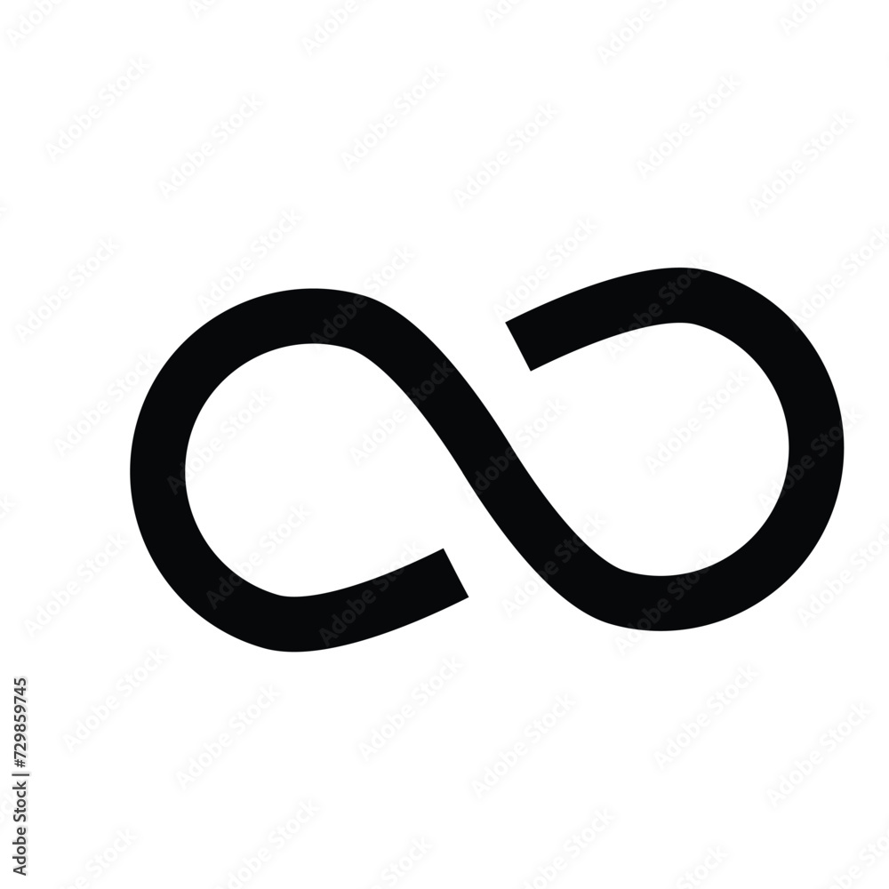 Flat design simple infinity icon. Unlimited. Vector. Flat design simple infinity icon. Unlimited. Vector.
