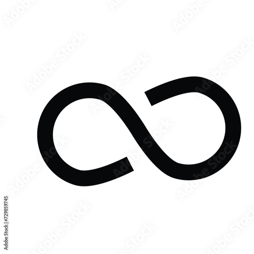 Flat design simple infinity icon. Unlimited. Vector.