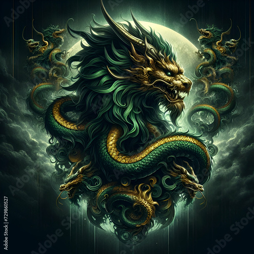 Green Mythical Dragon © Busran