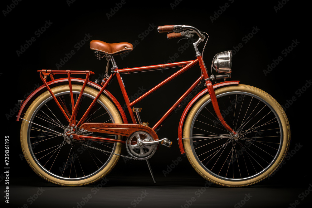 Restoring a vintage bicycle, combining old charm with new functionality. Concept of restoration and sustainable transportation. Generative Ai.