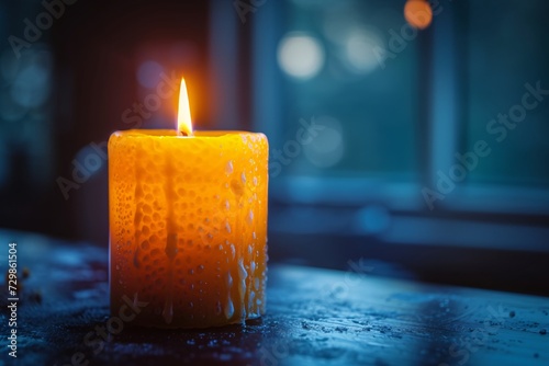 Candlelit Evening A Glowing Tribute to the Monthly Full Moon Generative AI