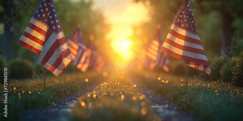Fourth of July Sunset A Celebration of American Pride Generative AI