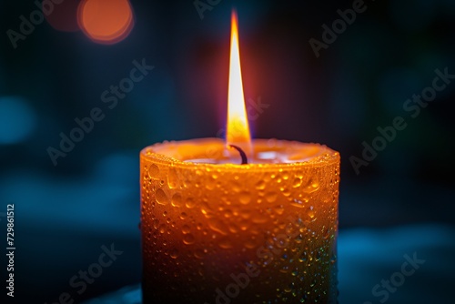 Glowing Candle in the Dark A Celebration of the Full Moon Generative AI