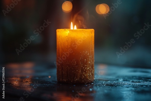 Glowing Candle in the Dark A Celebration of Self-Care and Mindfulness Generative AI