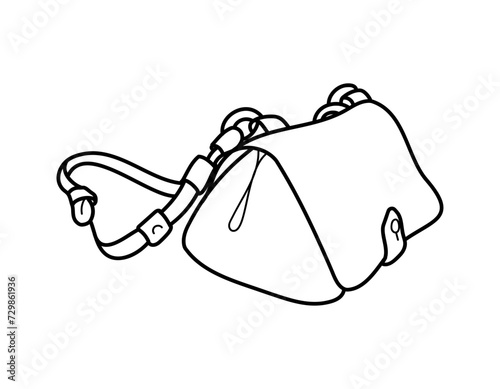 Women's bag, crossbody, tote, shopper, hobo, clutch, purse, purse. Fashionable leather accessories. Hand drawn fashion vector illustration. Isolated elements