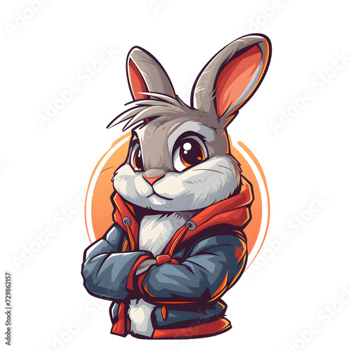 3d logo of cute bunny with cartoon vector icon illustration animal sport icon