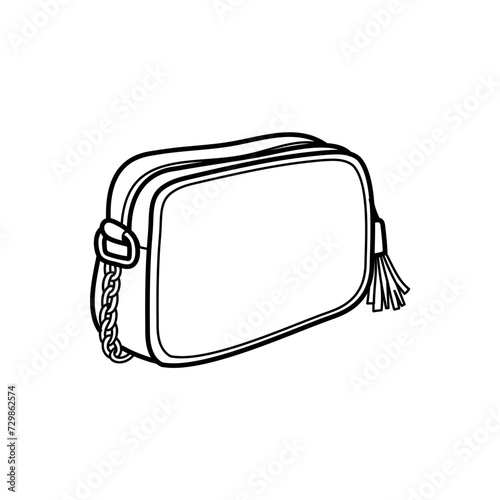 Women's bag, crossbody, tote, shopper, hobo, clutch, purse, purse. Fashionable leather accessories. Hand drawn fashion vector illustration. Isolated elements