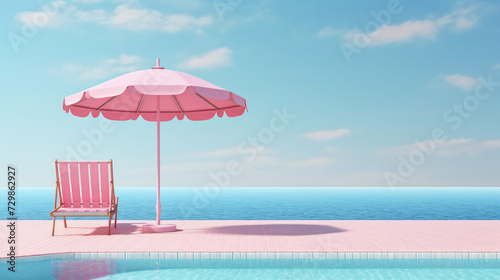 Swimming pool with beach umbrella