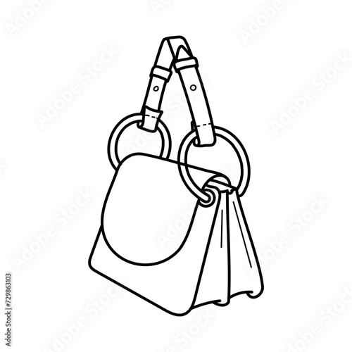 Women's bag, crossbody, tote, shopper, hobo, clutch, purse, purse. Fashionable leather accessories. Hand drawn fashion vector illustration. Isolated elements