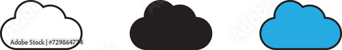 Cloud icon lined, isolated and colored style. Vector illustration