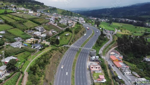 aerial video in descent showing the Panamerican Highway South, E35 photo