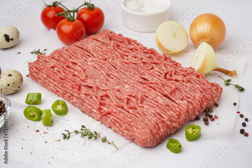 Fresh minced meat with spic...